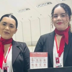 Alunas da primeira turma de agente de aeroporto