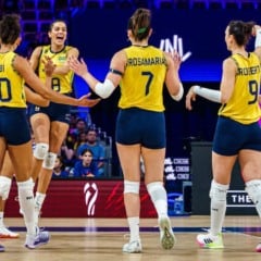 Brasil bate Japão e joga a final da VNL neste domingo. ( Foto: Divulgação/FIVB)
