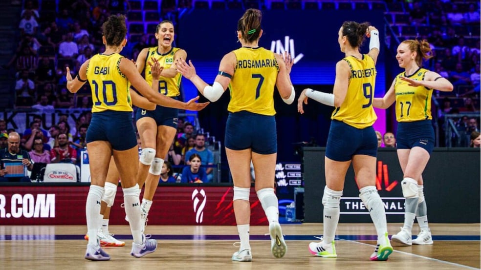 Brasil bate Japão e joga a final da VNL neste domingo. ( Foto: Divulgação/FIVB)