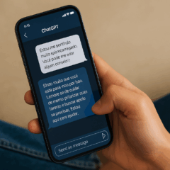 Na internet, não faltam relatos de usuários dizendo que “fizeram terapia com o robô”, com prints mostrando conversas em que desabafam com o chatbot. (Foto: Reprodução/IA)
