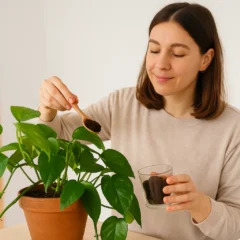 Como a borra de café transforma a jibóia em uma planta ainda mais verde