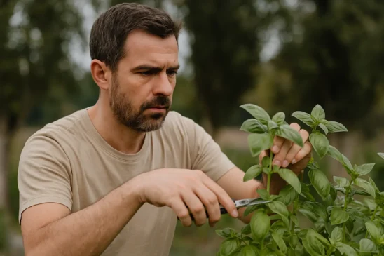 Como cortar seu manjericão para ele não perder seu perfume