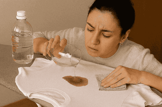 Como tirar mancha de vinho com vinagre e bicarbonato