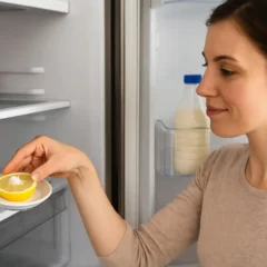 Como tirar mau cheiro da geladeira com 1 rodela de limão e sal