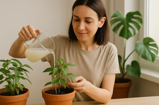 Como usar água de arroz nas plantas sem causar fungos