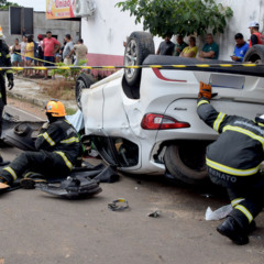 Veículo conduzido pelo jovem (Foto: Nilzete Franco/FolhaBV) 