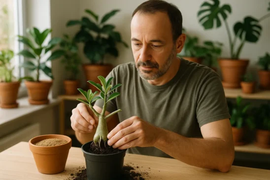 Descobri por acaso o segredo das mudas de rosa-do-deserto que nunca morrem