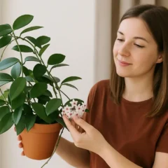 Flor de cera se multiplica por folhas e adora interior