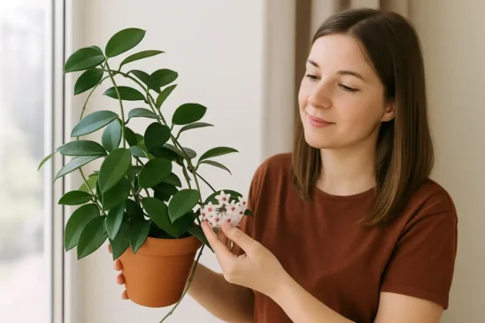 Flor de cera se multiplica por folhas e adora interior