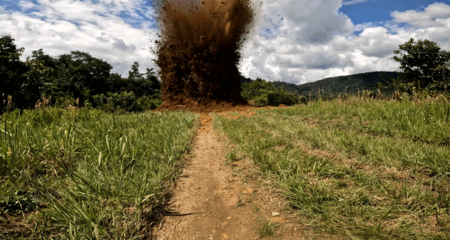 A estrutura conhecida como “Espadim” foi inutilizada por tropas do Comando Operacional Conjunto Catrimani II. Foto: Comando Operacional Conjunto Catrimani II.