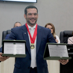 Samir Xaud durante a cerimônia na Câmara Municipal de Boa Vista (Foto: Wenderson Cabral/FolhaBV)