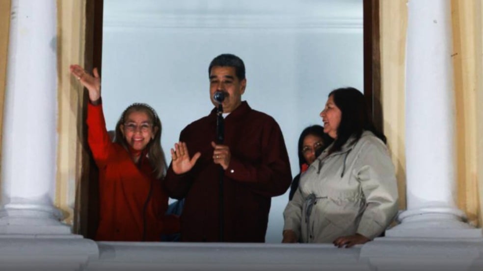 O ditador Nicolás Maduro celebra vitória de aliados