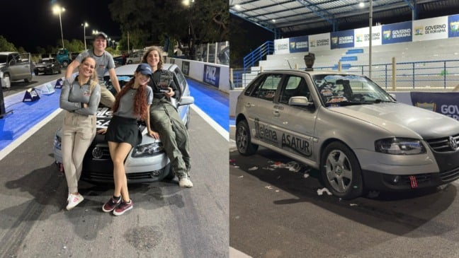 O piloto Marcos Vinícius com a família em pista de arrancada de Roraima (Fotos: Arquivo pessoal)