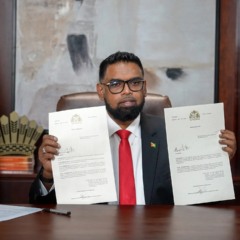 O presidente guianense Irfaan Ali