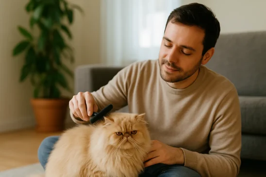 Veja 3 cuidados para manter o pelo do gato persa bonito sem estresse