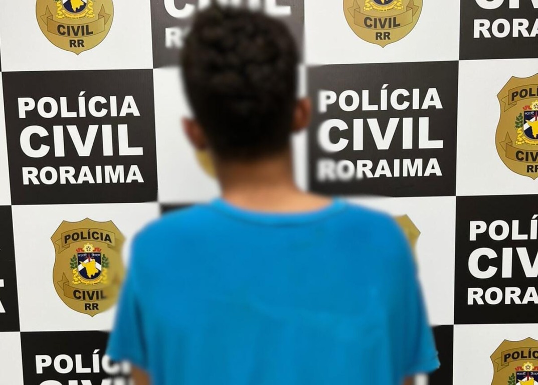 O acusado foi apresentado no 5° Distrito Policial (Foto: ASCOM/PCRR)