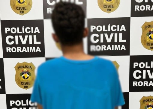 O acusado foi apresentado no 5° Distrito Policial (Foto: ASCOM/PCRR)