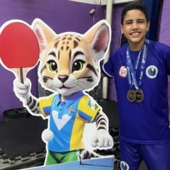 Ythan foi campeão na categoria Mirim, tanto no simples e em duplas. (Foto: Diego Campos/Clube Live TT)