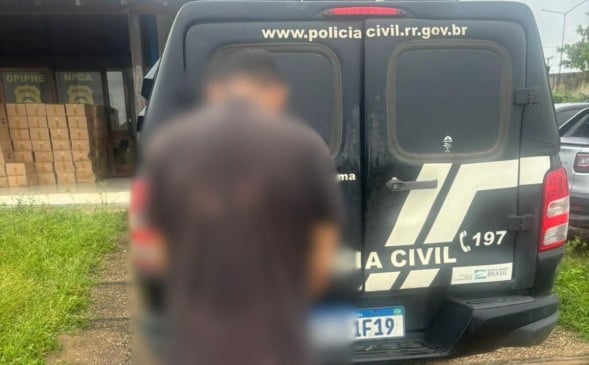O homem foi encaminhado à Delegacia para a formalização da prisão e será apresentado na  audiência de custódia (Foto: ASCOM/PCRR) 