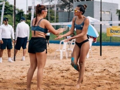 Dupla roraimense Amanda e Stheffany conquistam o segundo lugar na Copa Norte Sub-23. (Foto: Arquivo pessoal)
