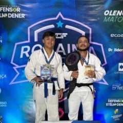 Pai e filho conquistam ouro em campeonato de jiu-jitsu. (Foto: ASCOM/Escola Leal Team)