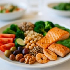 Ela inclui: frutas, legumes e verduras variados; grãos integrais, como aveia, arroz integral e quinoa; leguminosas, como feijão (Foto Divulgação)