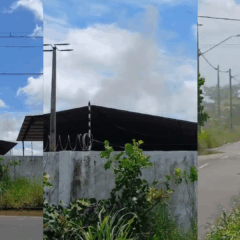 Rua fica encoberta por fumaça. Fotos: reprodução/vídeo