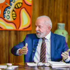 O presidente Lula durante entrevista