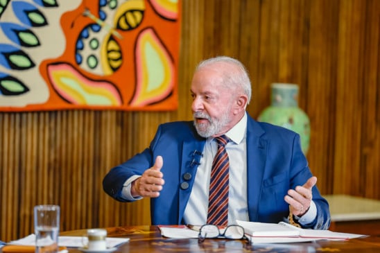 O presidente Lula durante entrevista