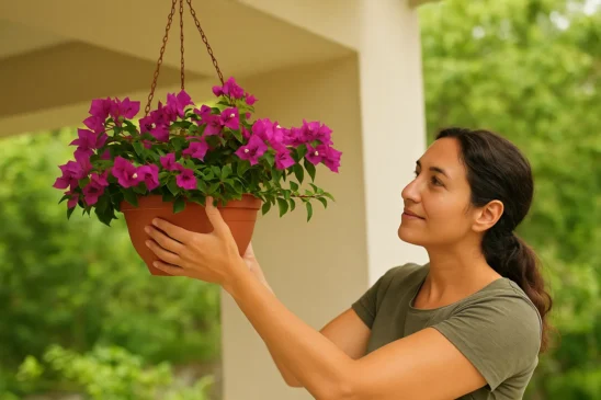 7 dicas para cultivar buganvília anã em vasos suspensos