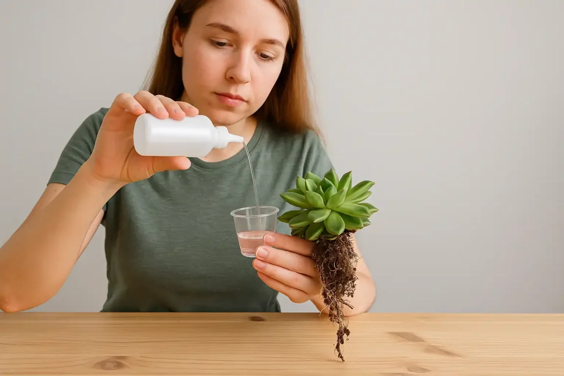 Água oxigenada salva raízes da suculenta