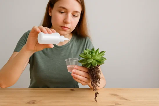 Água oxigenada salva raízes da suculenta