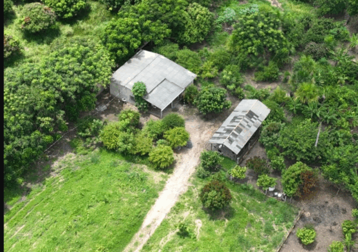 Imagem aérea da Chácara onde os animais foram localizados. (Foto: PCRR).