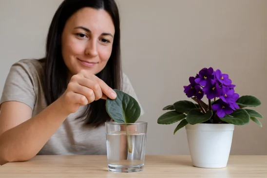Como fazer muda de violeta com uma folha na água