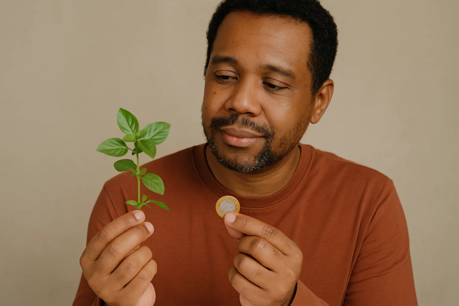 Como fazer uma simpatia com manjericão e moeda dourada para manter o dinheiro circulando