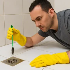 Como limpar ralo do banheiro sem encostar na sujeira