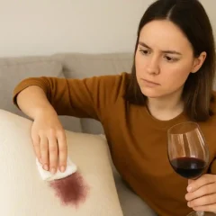 Como tirar manchas de vinho de almofadas claras