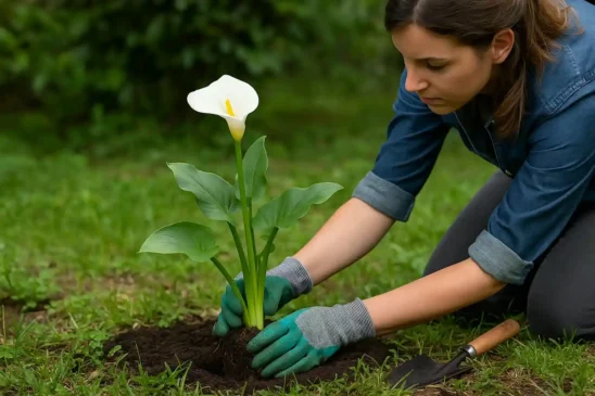 Copo-de-leite onde plantar no jardim para floração longa