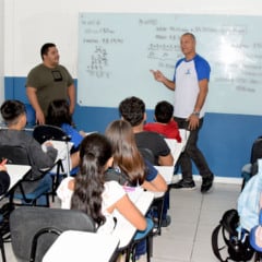 O preparatório funciona como o primeiro seletivo da vida das crianças, onde os alunos aprendem a lidar com provas de maneira organizada e estratégica. (Foto: Wenderson Cabral)