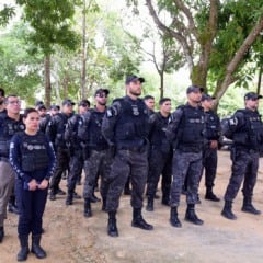21 agentes e um guarda civil municipal de Bonfim participaram do treinamento teórico e prático na base do Grupo de Operações Penitenciárias. (Foto: Divulgação/Sejuc)