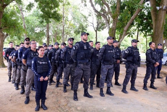 21 agentes e um guarda civil municipal de Bonfim participaram do treinamento teórico e prático na base do Grupo de Operações Penitenciárias. (Foto: Divulgação/Sejuc)