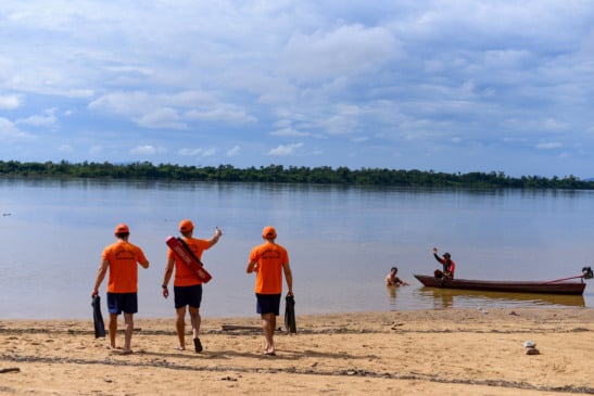 Fiscalização da Defesa Civil em Balneários de Boa Vista. (Foto: Andrezza Mariot).