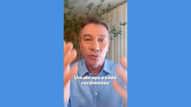 Governador Antonio Denarium divulga vídeo de agradecimento à população de Roraima (Foto: Reprodução)