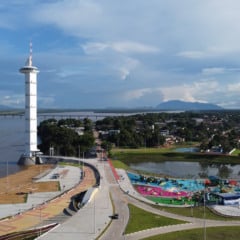 Aerial view of Parque do Rio Branco in Boa Vista, Roraima. Northern Brazil.