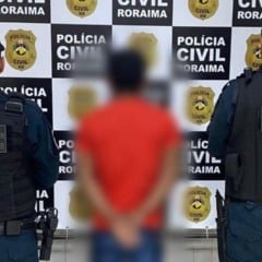 Suspeito preso por policiais militares (Foto: PCRR)