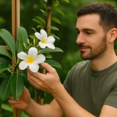 Jasmim-manga trepador com flores grandes em 6 passos