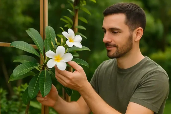 Jasmim-manga trepador com flores grandes em 6 passos