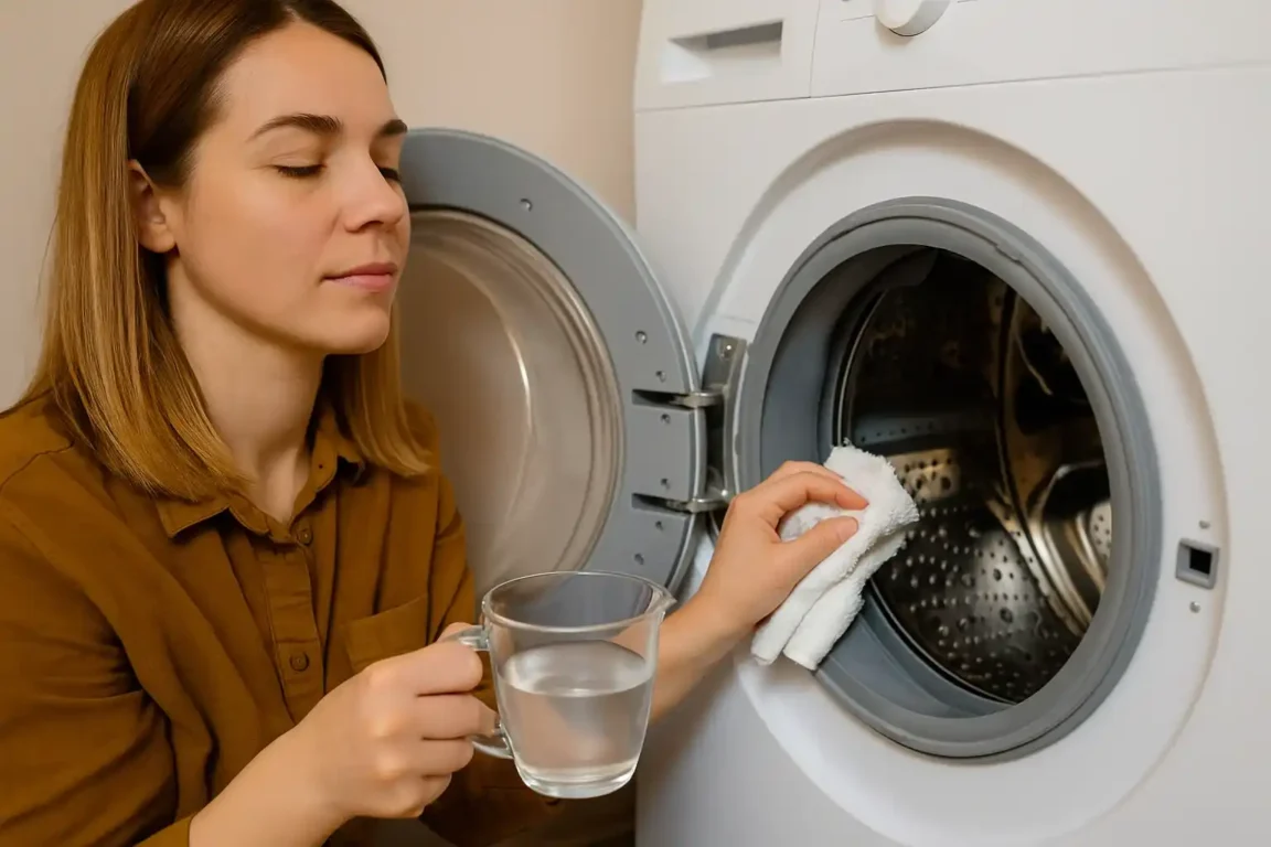 Máquina de lavar limpeza fácil com vinagre e bicarbonato