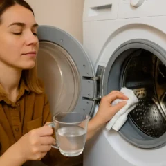 Máquina de lavar limpeza fácil com vinagre e bicarbonato