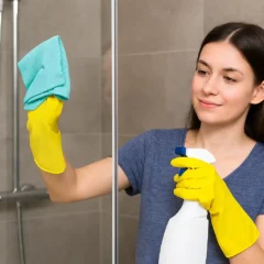 Misturinha que deixa o box transparente e sem manchas